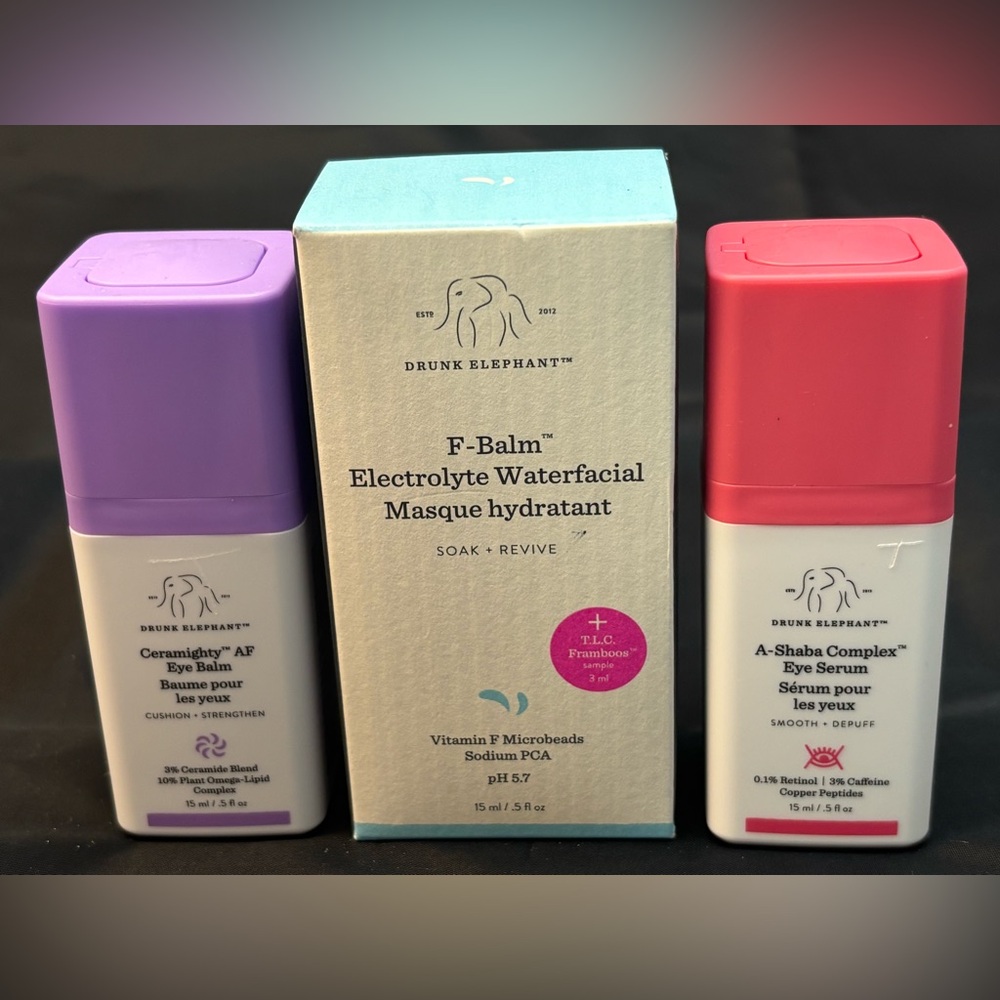 Drunk Elephant Trio Eye Balm, F Balm, Eye Serum